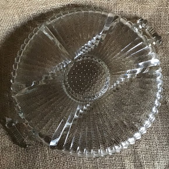 Large Party Tray / Platter by JEANETTE GLASS VTG - Picture 3 of 5